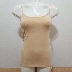 Lady Hathaway top Small sleeveless basic solid tank cami built in shelf bra